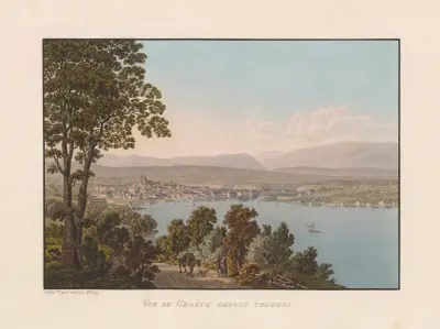 Utsikt över Genève från Cologny av Gabriel Lory the Younger
