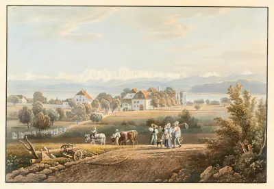 Blick auf Montmirail und seine Umgebung von Gabriel Lory the Younger