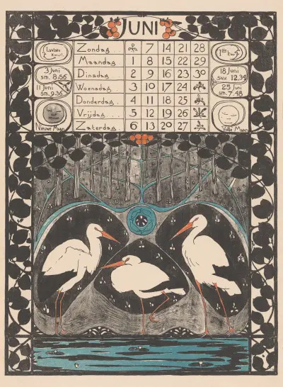 Kalendářní list na červen 1896, Theo Nieuwenhuis