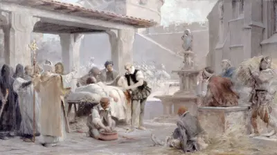 Esquisse Pour L’escalier De La Sorbonne: Ambroise Paré Au Siège De Metz av Théobald Chartran