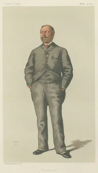 Politicians – Vanity Fair. ‘Brighton’. Mr. William Thackerey Marriot. 24 March 1883 av Théobald Chartran