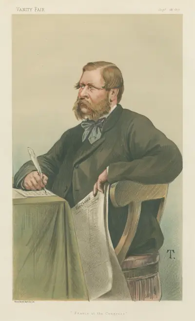 Politiker – Vanity Fair. 'Frankrike vid kongressen'. Mr. William Henry Waddington. 28 september 1878 av Théobald Chartran