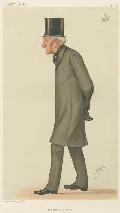 Politicians – Vanity Fair. ‘Northumberland’. The Rt. Hon. Earl Percy. 27 August 1881 av Théobald Chartran