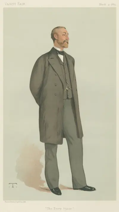 Politicians – Vanity Fair. ‘The Privy Purse’ The Rt. Hon. Gen. Sir Henry Ponsonby. 17 March 1883 av Théobald Chartran