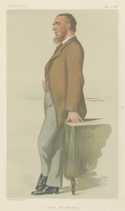 Politiker – Vanity Fair 'Proper self-sufficiency'. Mr. Leonard Henry Courtney. 25 september 1880 av Théobald Chartran