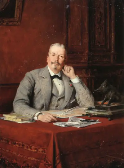 Portrait d’Olympe Hériot (1833-1899), homme d’affaires. av Théobald Chartran