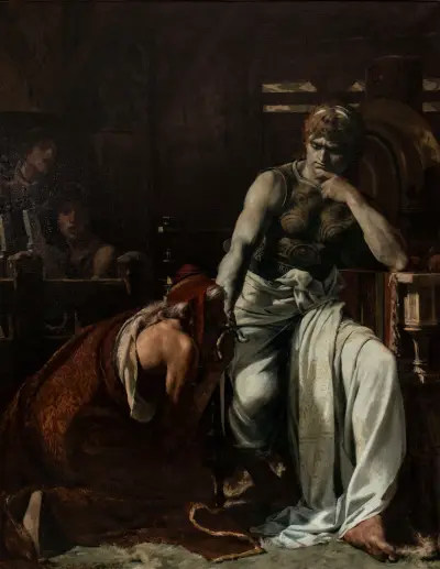 Priam demandant à Achille le corps d’Hector av Théobald Chartran