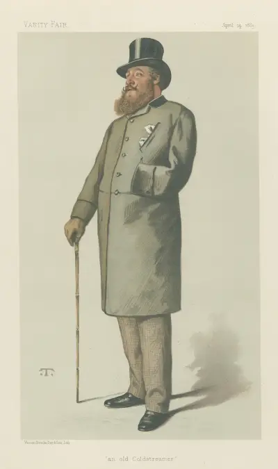 Vanity Fair; Literary; ‘An Old Coldstreamer’, Lieutenant General Charles Baring, April 14, 1883 av Théobald Chartran