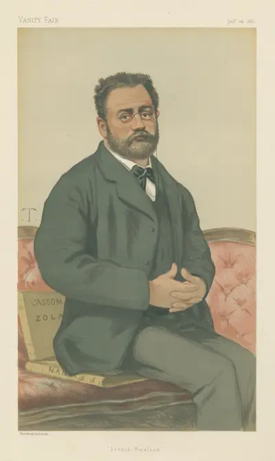 Vanity Fair; Literary; ‘French Realism’, Emile Zola, January 24, 1880 av Théobald Chartran