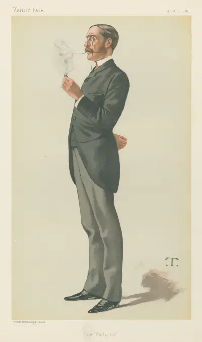 Vanity Fair; Politicians; ‘The Vatican’, Mr. George Errington, April 1, 1882 av Théobald Chartran