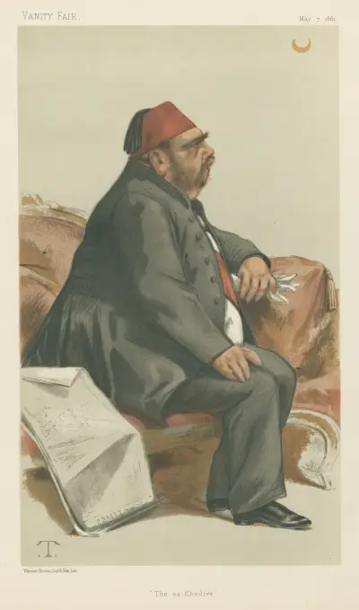 Vanity Fair; Royalty; ‘The Ex-Khedive’, His Highness Ismail Pacha, May 7, 1881 av Théobald Chartran
