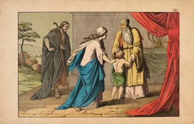 Hanna brings Samuel to Eli av Theodor Eckardt