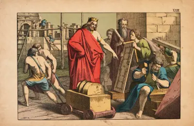 The temple is being built av Theodor Eckardt