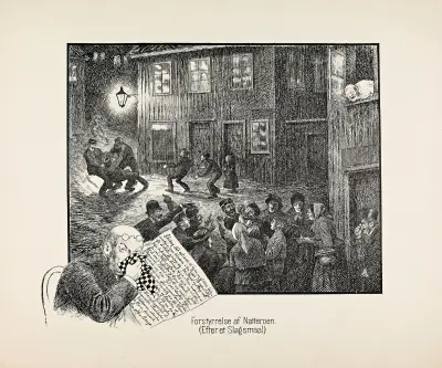 Zakłócenie nocnego spokoju (Po bójce), Theodor Kittelsen