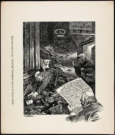 Mondnachtstimmung – Berechtigte Klage über eine der Straßen der Stadt von Theodor Kittelsen