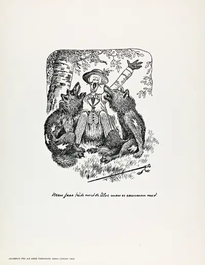 Mit den Wölfen muss man heulen, mit denen man zusammen ist von Theodor Kittelsen