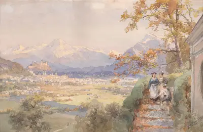 Blick über die Stadt Salzburg von Edward Theodore Compton