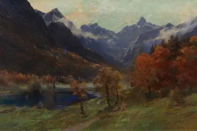 Christlessee bei Gerstruben mit Blick auf die Trettachspitze av Edward Theodore Compton