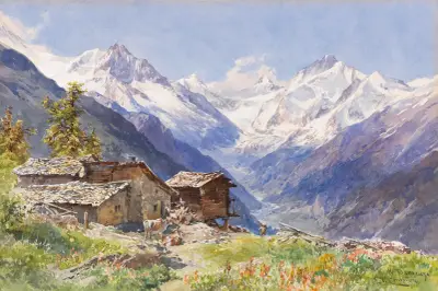 Die Alpe Barneuza (Wallis) av Edward Theodore Compton