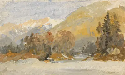 Herbstliche Voralpenlandschaft (Studie) av Edward Theodore Compton