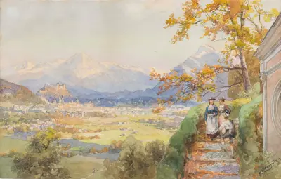Salzburg från Maria Plain av Edward Theodore Compton