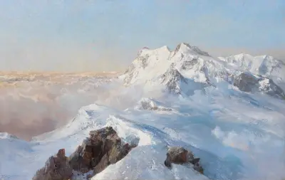 Über dem Nebelmeer (Monte Rosa vom Rimpfischhorn) av Edward Theodore Compton