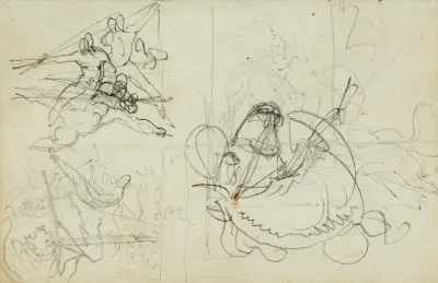 Kompositionsstudier av Théodore Géricault