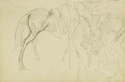 Kompositionsstudie, häststudier av Théodore Géricault