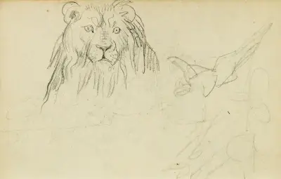 Lejon sett framifrån av Théodore Géricault