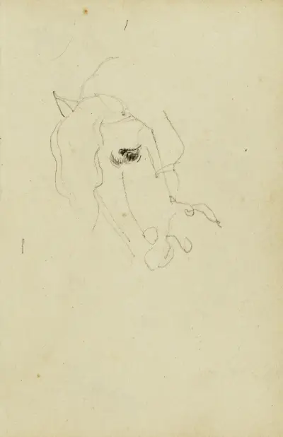Hästhuvud av Théodore Géricault