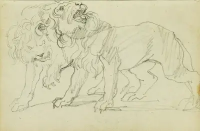 Pair of lions, Théodore Géricault