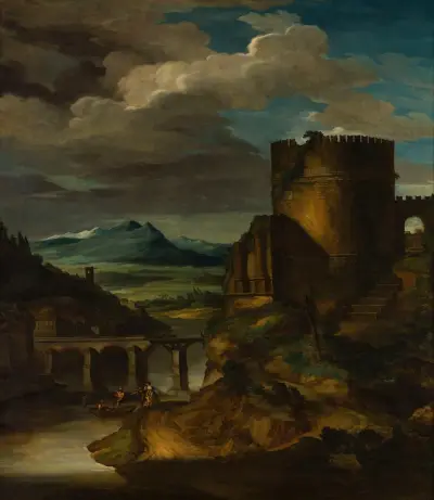 Paysage italien au tombeau av Théodore Géricault
