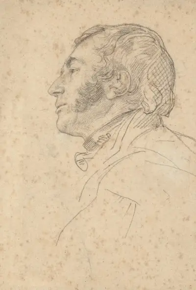 Porträttstudie av en man i profil av Théodore Géricault