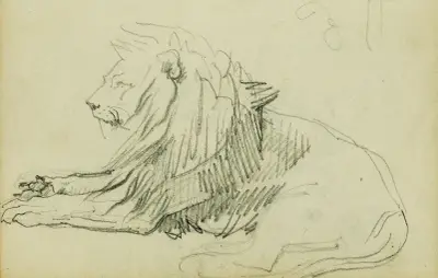 Sittande lejon av Théodore Géricault
