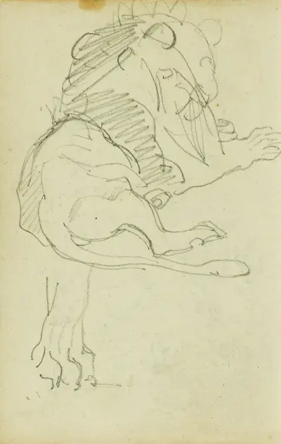 Seated lion, Théodore Géricault