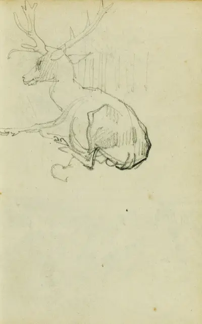 Sittande hjort av Théodore Géricault