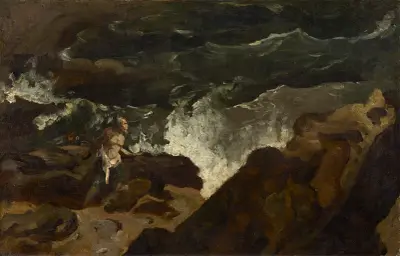 Skeppsbrott på en strand (Stormen) av Théodore Géricault