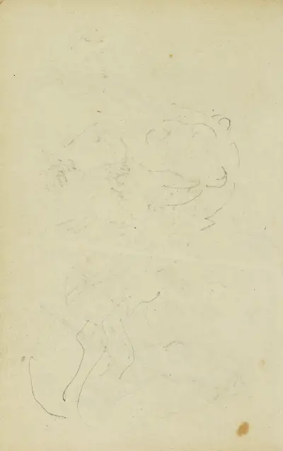 Sketches of head and hind legs of a lion von Théodore Géricault