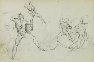 Studies of nude men in combat von Théodore Géricault