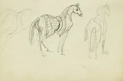Tre häststudier av Théodore Géricault