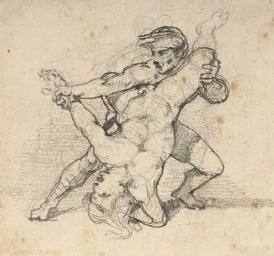 Två brottare av Théodore Géricault