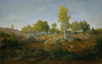En stig bland klipporna av Théodore Rousseau