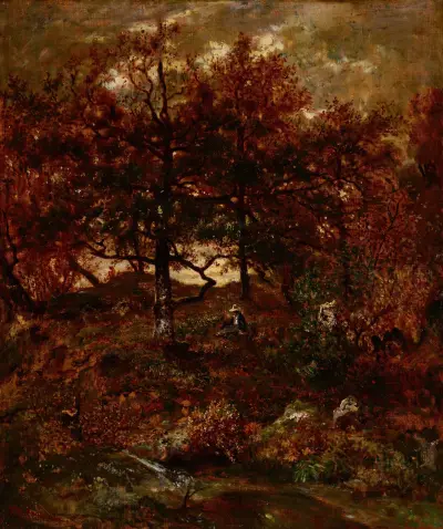 Autumn at St. Jean de Paris, Forest of Fontainebleau av Théodore Rousseau