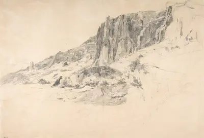 Klipporna vid Malbec i Mont-Dore, Auvergne av Théodore Rousseau