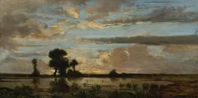 Solnedgång av Théodore Rousseau