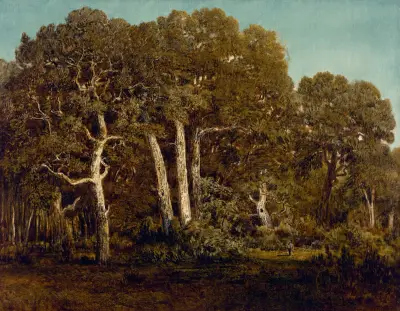 De stora ekarna i gamla Bas-Bréau av Théodore Rousseau