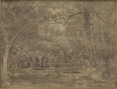 The interior of a forest av Théodore Rousseau