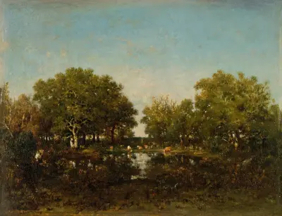 The Pool (Memory of the Forest of Chambord) von Théodore Rousseau