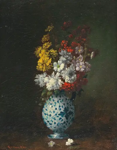 Blomsterstycke av Théodule Ribot