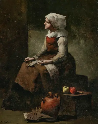 Stickning (Strickskan) av Théodule Ribot